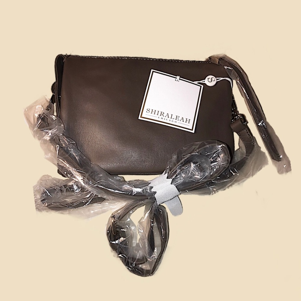 NWT Shiraleah Chicago Hailey Taupe Crossbody Bag